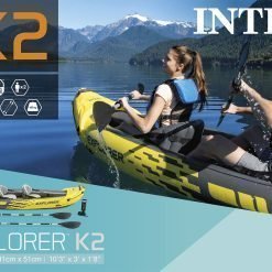 Intex Explorer K2 2 Kişilik şişme kayak + Alüminyum Kürek ve Pompa | 68307 - Görsel 10
