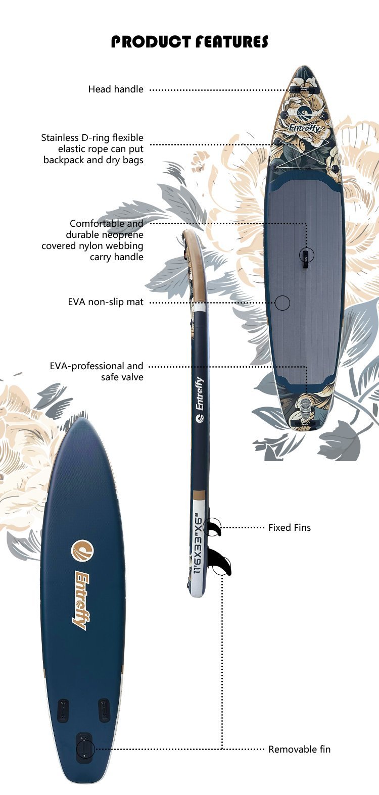 ENTROFFY PADDLE BOARD SUP BOARD 4 - Bilson's Trading